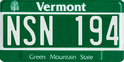VT license plate NSN194