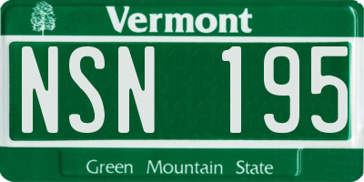 VT license plate NSN195