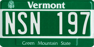 VT license plate NSN197