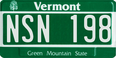VT license plate NSN198