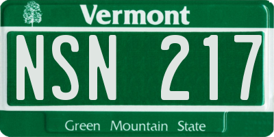 VT license plate NSN217
