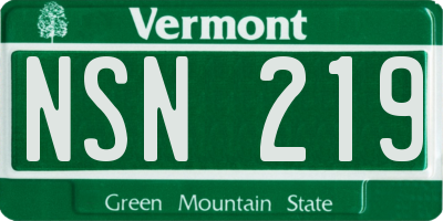 VT license plate NSN219