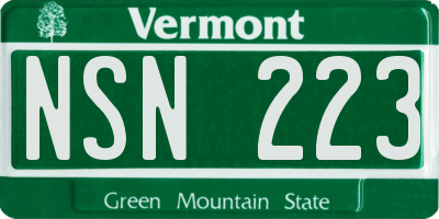 VT license plate NSN223