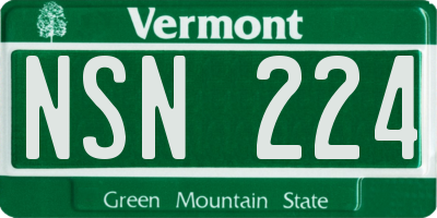 VT license plate NSN224
