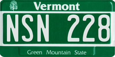 VT license plate NSN228