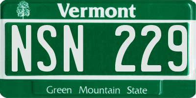 VT license plate NSN229