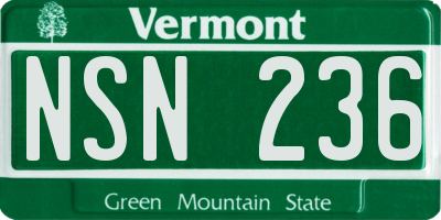 VT license plate NSN236