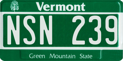 VT license plate NSN239