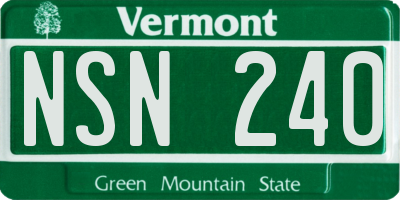 VT license plate NSN240