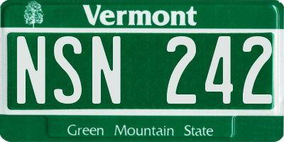 VT license plate NSN242