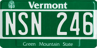 VT license plate NSN246