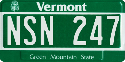 VT license plate NSN247