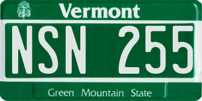 VT license plate NSN255