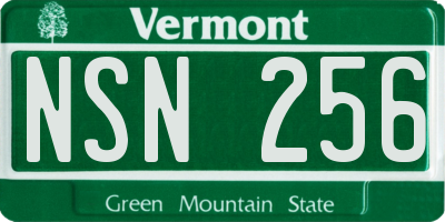 VT license plate NSN256