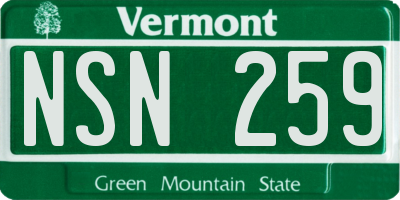 VT license plate NSN259