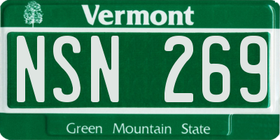 VT license plate NSN269