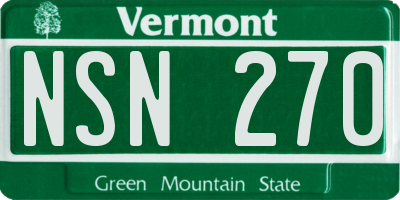 VT license plate NSN270