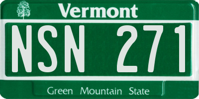 VT license plate NSN271