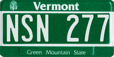 VT license plate NSN277
