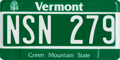 VT license plate NSN279