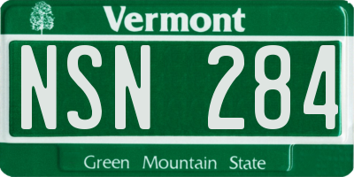 VT license plate NSN284