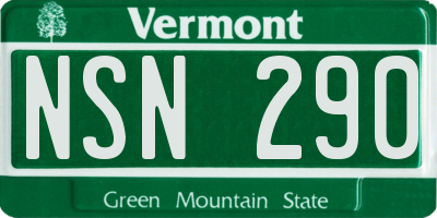 VT license plate NSN290