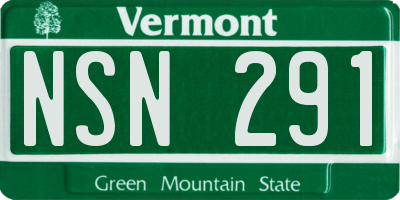 VT license plate NSN291