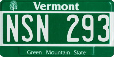 VT license plate NSN293