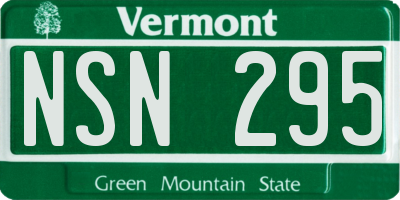 VT license plate NSN295