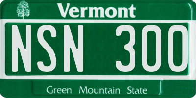 VT license plate NSN300