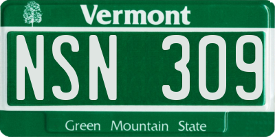 VT license plate NSN309