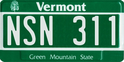 VT license plate NSN311