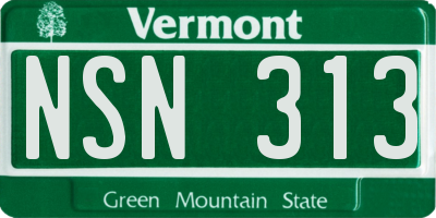 VT license plate NSN313