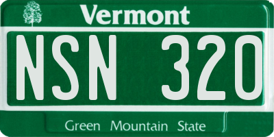 VT license plate NSN320