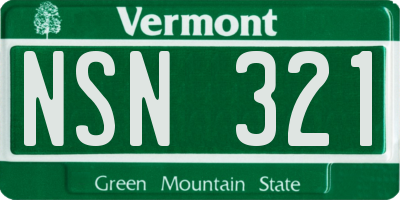 VT license plate NSN321