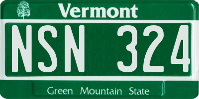 VT license plate NSN324