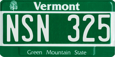 VT license plate NSN325