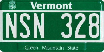 VT license plate NSN328