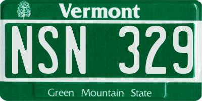 VT license plate NSN329