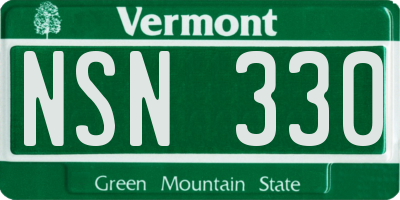 VT license plate NSN330