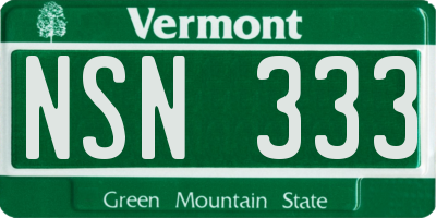 VT license plate NSN333