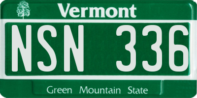 VT license plate NSN336