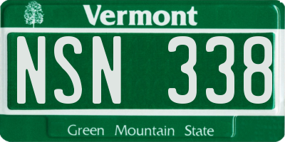 VT license plate NSN338