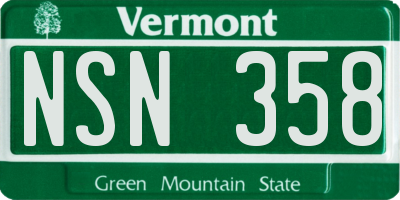 VT license plate NSN358