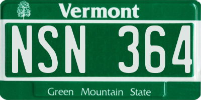 VT license plate NSN364