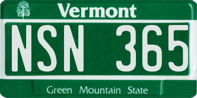 VT license plate NSN365