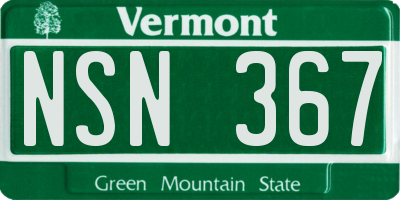 VT license plate NSN367