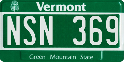 VT license plate NSN369