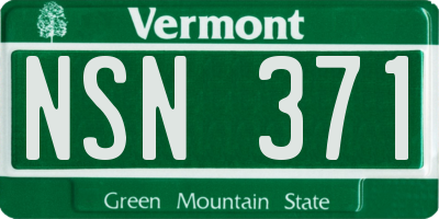VT license plate NSN371