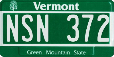 VT license plate NSN372